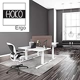 HOKO® Ergo-Work-Table Höhenverstellbarer Schreibtisch, Tischfüße Premium Weiß, elektrisch. Ergonomisches Arbeiten im Sitzen und im Stehen! Mit digitaler LED Memory Speicher Steuerung. - 2