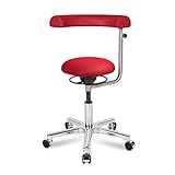 BALIMO OFFICE, Bürohocker, Sitzhocker, ergonomischer Rücken-Trainer, Bezug rot, mit Softpolster