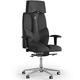 KULIK SYSTEM Bürostuhl mit patentierter ergonomischer Rückenstütze, Sitzkissen, ergonomischer Bürostuhl, kann als Computerstuhl zu Hause verwendet werden – Stoff (Azur - Schwarz)