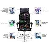 KULIK SYSTEM Bürostuhl mit patentierter ergonomischer Rückenstütze, Sitzkissen, ergonomischer Bürostuhl, kann als Computerstuhl zu Hause verwendet werden – Stoff (Azur - Schwarz) - 2
