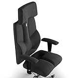 KULIK SYSTEM Bürostuhl mit patentierter ergonomischer Rückenstütze, Sitzkissen, ergonomischer Bürostuhl, kann als Computerstuhl zu Hause verwendet werden – Stoff (Azur - Schwarz) - 4