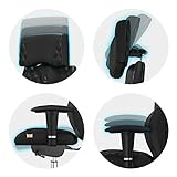 KULIK SYSTEM Bürostuhl mit patentierter ergonomischer Rückenstütze, Sitzkissen, ergonomischer Bürostuhl, kann als Computerstuhl zu Hause verwendet werden – Stoff (Azur - Schwarz) - 5