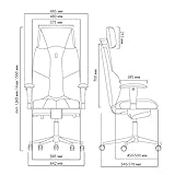 KULIK SYSTEM Bürostuhl mit patentierter ergonomischer Rückenstütze, Sitzkissen, ergonomischer Bürostuhl, kann als Computerstuhl zu Hause verwendet werden – Stoff (Azur - Schwarz) - 6