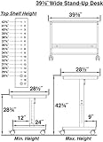 Stand Up Desk Store 100cm Länge Höhenverstellbarer Schreibtisch (Rahmen Silber/Holz schwarz) - 4