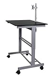 Stand Up Desk Store 100cm Länge Höhenverstellbarer Schreibtisch (Rahmen Silber/Holz schwarz) - 8