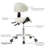 Ergolution Ergonomischer Sattelhocker mit Rückenlehne - Sitzhocker, Arbeitshocker, Bürohocker - Sitzhöhenverstellung - Weiß - 2