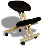 cinius Ergonomischer Stuhl Orthopädischer Kniestuhl Computerstuhl Kniehocker Stoff Natural/Schwarz Farbe