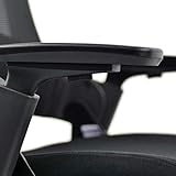 Ergotopia® NextBack | Ergonomischer Bürostuhl gegen Rückenschmerzen | Mit integrierter Lordosenstütze | Zusätzliche Kopfstütze gegen Nackenschmerzen (Schwarz) - 6