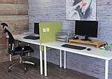 Mendler Akustik-Tischtrennwand HWC-G75, Büro-Sichtschutz Schreibtisch Pinnwand, doppelwandig Stoff/Textil - 65x60cm grün - 9