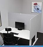 Schreibtischteiler Akustikteiler Desk Screen neueste Arbeitsschutzregel -aktuellster Standard (80 x 90 cm)- Abschirmung Rückwand Seitenwand Spuckschutz Raumteiler Sichtschutz Schallschutz - 5