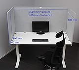 Schreibtischteiler Akustikteiler Desk Screen neueste Arbeitsschutzregel -aktuellster Standard (80 x 90 cm)- Abschirmung Rückwand Seitenwand Spuckschutz Raumteiler Sichtschutz Schallschutz - 8