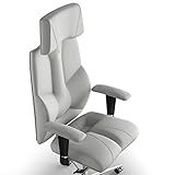 KULIK SYSTEM Business – Chefsessel mit patentierter, ergonomischer Rückenstütze und Sitzkissen | ergonomischer Bürostuhl | Computerstuhl für Zuhause – PU-Leder (weiß) - 2