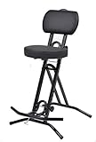Stehhilfe Stehhocker Stehsitz Sitz Sitzhilfe Stehstütze mit 6 cm ergonomischer Polster bis 130 kg belastbar schwarz NEUHEIT