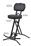 Stehhilfe Stehhocker Stehsitz Sitz Sitzhilfe Stehstütze mit 6 cm ergonomischer Polster bis 130 kg belastbar schwarz NEUHEIT - 3
