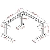 Albatros Eck-Schreibtisch-Gestell Lift L7S + Kabelkanal, Silber, stufenlos verstellbar in Höhe, Breite und Winkel, 3 Motoren, elektrisch - 6