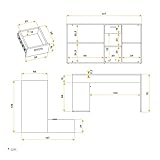RICOO Schreibtisch 137 x 136 x 75 cm Betonoptik Grau – Bürotisch Eckschreibtisch WM081-BG - 7
