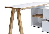 Amazon Marke - Movian Stanberg - Schreibtisch mit zwei Schubladen, 140 x 110 x 76 cm, Kerneiche/Weiß-Effekt - 11