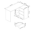 Eck-Schreibtisch B-16 mit 3 Schubladen und 2 Ablagen Links- oder rechtsseitig, B124 x H77 x T85, 48 kg - 4