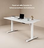 Desktronic Tischplatte 120x60 cm Schreibtischplatte – Perfekt für höhenverstellbare Schreibtische, Esstische und mehr – Made in Europe – 25 mm stabile Tischplatte langlebig (Weiß) - 3