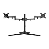 Fleximounts DF2D Aluminium Monitorhalter Tischhalterung Standfuß mit 2 Armen für 2 Monitore 10"-27"(25-68cm) LCD LED TV Bildschirme Flachbildschirm, Belastbarkeit:10 kg/pro Monitor