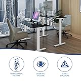 FLEXISPOT H2 höhenverstellbarer Schreibtisch mit Kurbel, Kurbelverstellbares Tischgestell，Weiß, Legierter Stahl - 3