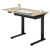 FLEXISPOT Elektrisch Höhenverstellbarer Zeichentisch ED1 - neigbare&klappbare Tischplatte, mit Schulblade - für Arbeiter, Architekten und Künstler