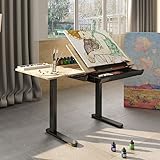 FLEXISPOT Elektrisch Höhenverstellbarer Zeichentisch ED1 - neigbare&klappbare Tischplatte, mit Schulblade - für Arbeiter, Architekten und Künstler - 8