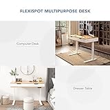 FLEXISPOT Esben Elektrisch Höhenverstellbarer Schreibtisch Schminktisch mit Touch Funktion & USB, Elektrischer Schreibtisch (Maple+Weiß Gestell) - 3