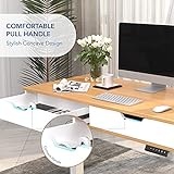 FLEXISPOT Esben Elektrisch Höhenverstellbarer Schreibtisch Schminktisch mit Touch Funktion & USB, Elektrischer Schreibtisch (Maple+Weiß Gestell) - 5