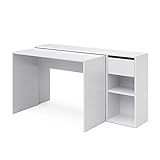 Vicco Schreibtisch Ben Computertisch ausziehbar Arbeitstisch Bürotisch (Weiß)