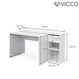 Vicco Schreibtisch Ben Computertisch ausziehbar Arbeitstisch Bürotisch (Weiß) - 3