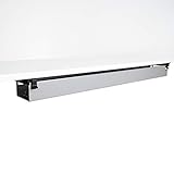 boho office® - Kabelwanne - beidseitig klappbare Kabelwanne in Silber (RAL9006) zur Installation unterhalb der Tischplatte 107 cm - 2