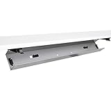 boho office® - Kabelwanne - beidseitig klappbare Kabelwanne in Silber (RAL9006) zur Installation unterhalb der Tischplatte 107 cm - 3