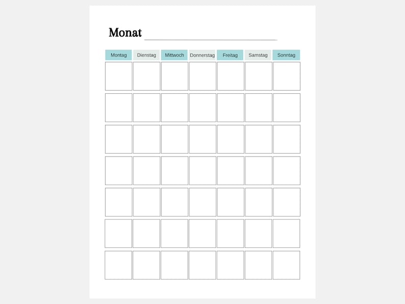 Tagesplaner Set | Monatsplaner | Notizen | zum Ausdrucken A4 | sofort download | To-Do | Wochenplaner | Organisation
