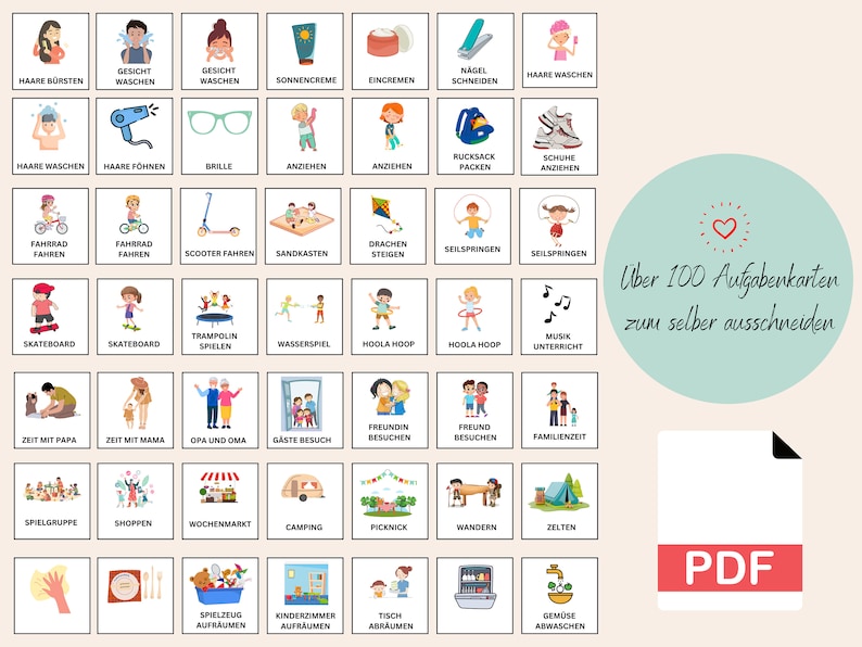 Routinekarten Tagesplan Kinder | Organisation | Tagesablauf | Tagesplaner A4 | Zum Ausdrucken | PDF | Digital | Montessori