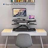 BONTEC Steh-Sitz Schreibtisch Steharbeitsplatz Stehpult Standtisch Ergonomische Höhenverstellbar für PC-Computerbildschirm, Laptop | 80x40cm Plattform mit Tastaturablage, 15 kg Kapazität - 6