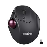 Perixx 11568 Perimice-717 Kabellose Trackball-Maus, eingebauter 1,34 Zoll Trackball mit Pointing-Funktion, 5 programmierbare Tasten, 2 DPI-Level, schwarz