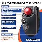 ELECOM 2,4 GHz kabellose Fingerbedienung, große Trackball-Maus, 8-Tasten-Funktion mit glatter Tracking, präziser optischer Gaming-Sensor, Handballenauflage (M-HT1DRBK) - 7