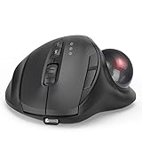 seenda Bluetooth Trackball Maus - Wiederaufladbare Ergonomische Maus, Einfache Steuerung mit dem Daumen, flüssige Bewegungen, für Windows, PC & Mac, 3 Geräteverbindung (Bluetooth & USB)