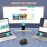 seenda Bluetooth Trackball Maus - Wiederaufladbare Ergonomische Maus, Einfache Steuerung mit dem Daumen, flüssige Bewegungen, für Windows, PC & Mac, 3 Geräteverbindung (Bluetooth & USB) - 3