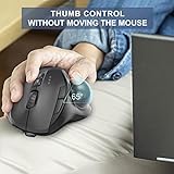 seenda Bluetooth Trackball Maus - Wiederaufladbare Ergonomische Maus, Einfache Steuerung mit dem Daumen, flüssige Bewegungen, für Windows, PC & Mac, 3 Geräteverbindung (Bluetooth & USB) - 4