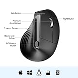 PINKCAT 2.4G Wireless Vertikale Ergonomische Optische Maus Vertical Ergonomic Optical Mouse Kabellos für Windows und Mac OS, USB, 1000/1200/1600 DPI, 6 Tasten - 5