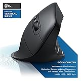 CSL - kabellose Maus Vertikal Bluetooth + Funk 2.4 GHz - Neues Modell - USB Vertical Mouse – ergonomisches Design - Vorbeugung gegen Mausarm - Wireless Funkmaus 2,4 GHz mit 1000-2400 DPI - PC und MAC - 3