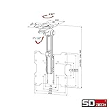 SOTECH klappbare TV Deckenhalterung DH-01-37 | klappbare, drehbare, höhenverstellbare, neigbare TV Halterung für 17-37 Zoll Bildschirmdiagonale | belastbar bis 20 kg | VESA kompatibel - 6