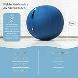 Backerz® Sitzball - Ergonomische Sitzmöbel für Büro und Heimbüro - Langlebiger Stoff, Gymnastikball - Fitness-Ball, Ballstuhl mit Ballauflage - Waschbarer Leinenbezug (65 cm, Dark Blue) - 8