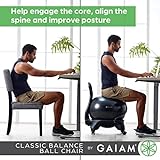 Gaiam Erwachsene Gymnastikbälle Balance Ball Chair, Charcoal, 52 cm - 4