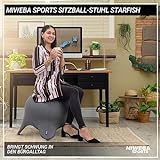 Miweba Sports Ballhocker Starfish | Traglast 100 Kg - 45 cm ∅ - Gymnastikball aus PVC - Sitztrainer - Fitnessball Stuhl - Ergonomischer Sitzball - Sitzalternative Schreibtischstuhl (Grau 45) - 2