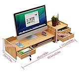 Esyogen Monitorständer aus Holz Schreibtischaufsatz Mit Schloss l 65.5*20*13.5 Cm l Monitorerhöhung Monitor Organizer Halter mit Stauraum,für Computer,Laptop - 8