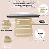 INEXTERIOR Schreibtischaufsatz für Notebook - Laptopständer aus Holz - Höhenverstellbare Laptophalterung - Made in Germany - Laptoperhöhung Laptopauflage (Natur) - 6
