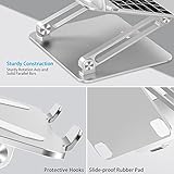 BoYata Laptop Ständer, Aluminium Höhenverstellbarer Belüfteter Laptophalter, Notebook Stand Kompatibel für Laptop (10-17 Zoll) MacBook, Dell, Lenovo, Samsung, Acer und Huawei MateBook - 6